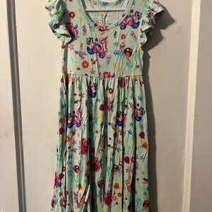 Posh Peanut Aqua Dress with Mermaid Print